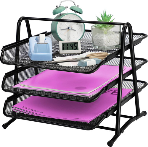 Tier metal mesh letter tray - mesh,